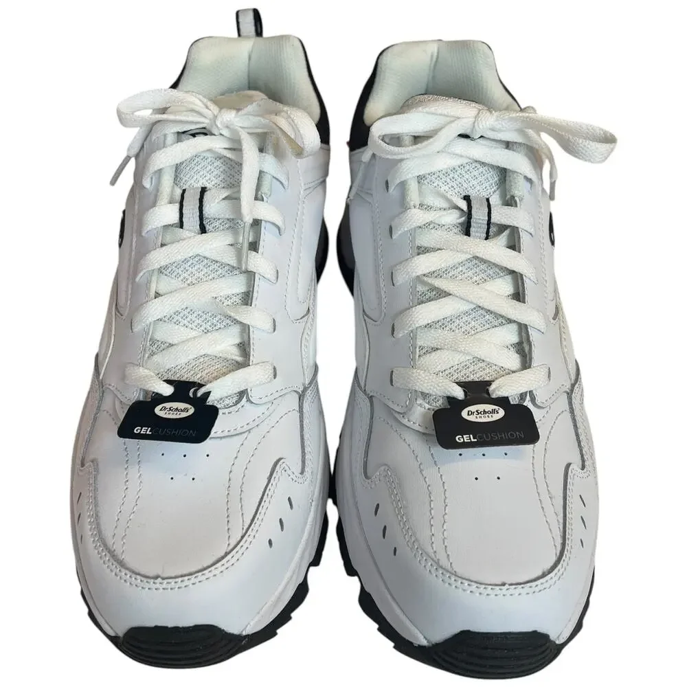 NWT Dr. Scholl’s Stamina Men’s White Navy Chunky Sneakers Gel Cushion Size 12W